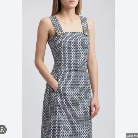 NWT Tory Burch Cameron Dress Navy/Ivory - Picture 3 of 6